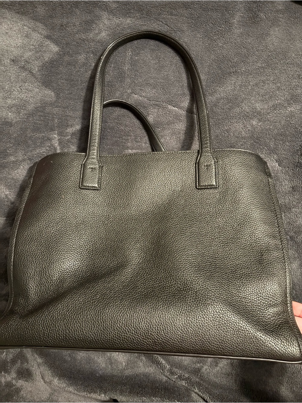 tory burch black pebbled leather thea hand bag - Picture 10 of 14